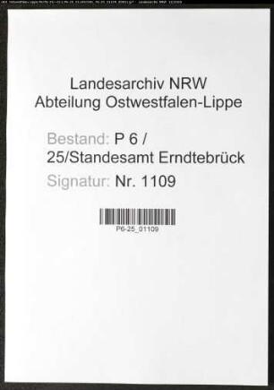Sterberegister Standesamt Erntebrück