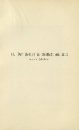 13. Der Roland zu Neustadt am Harz (unterm Hohnstein)