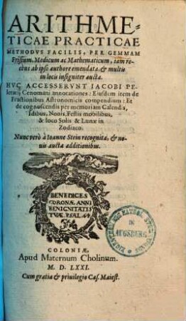 Arithmeticae practicae methodus facilis