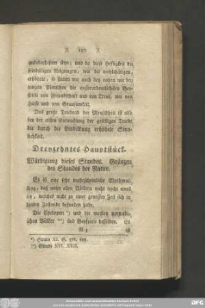 Dreyzehntes Hauptstück. Würdigung dieses Standes. Gränzen des Standes der Natur.