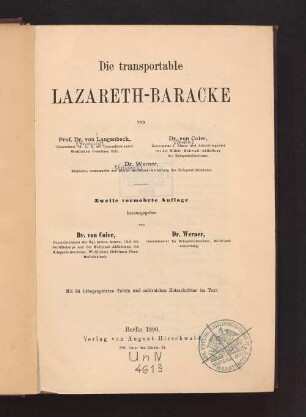 Die transportable Lazareth-Baracke