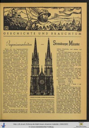 Ingenieurarbeiten am Strassburger Münster.