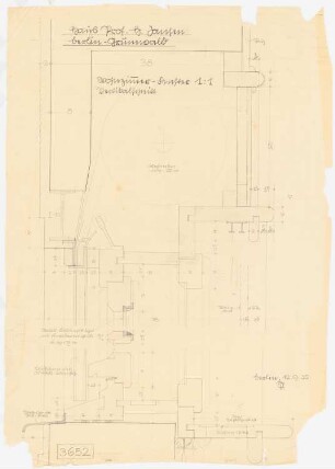 Haus Jansen, Berlin-Grunewald: Wohnzimmerfenster: vertiktaler Schnitt 1:1