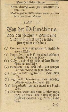 Cap. XI. Von der Distinctione oder den Zeichen, ...