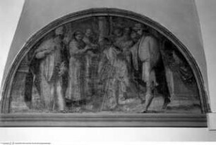 Szenen aus dem Leben des heiligen Franziskus, Franziskus heilt einen Lahmen auf Anweisung des Bischofs