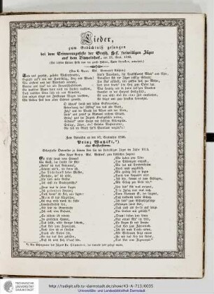 Lieder zum Gedächnis gesungen