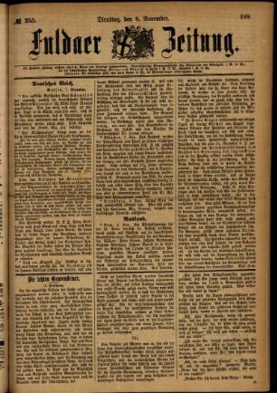 Ausgabe vom Dienstag, den 08. November 1887.