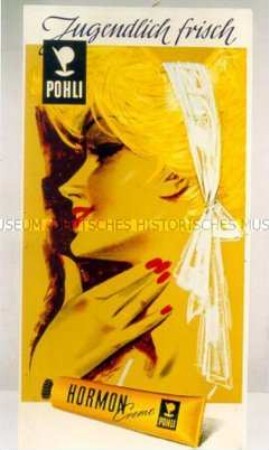 Werbeschild "Pohli Hormon-Creme"