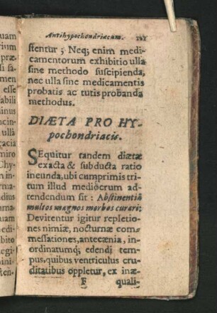Diaeta Pro Hypochondriacis.