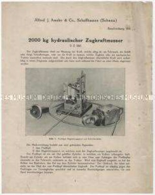 Hydraulischer Zugkraftmesser