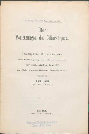 Über Verletzungen des Ciliarkörpers