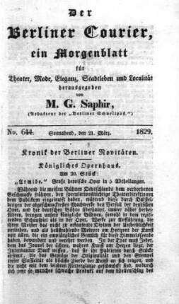 No. 644., Sonnabend, den 21. März 1829