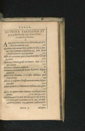 III. Index Verborum Et rerum