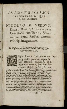 Illustrissimo Sapientissimoque Viro, Domino Nicolao De Verdun [...]