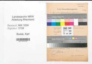 Entnazifizierung Karl Busse , geb. 00.00.0000 (Oberstleutnant)