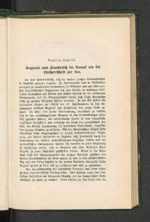 Neuntes Kapitel. England und Frankreich im Kampf um die Vorherrschaft zur See.