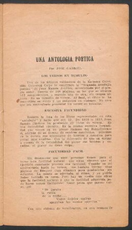 Una antología poética