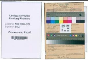 Entnazifizierung Rudolf Zimmermann , geb. 26.04.1920 (Bahninspektor)