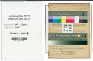 Entnazifizierung Heinrich Winkels , geb. 25.01.1909 (Schreiner)