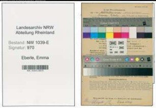 Entnazifizierung Emma Eberle , geb. 21.08.1899 ()
