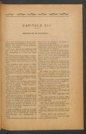 Capítulo VIII - Escrúpulos de conciencia