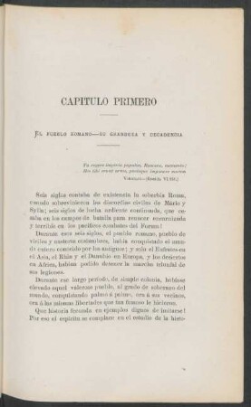 Capítulo primero : El pueblo romano - Su grandeza y decadencia