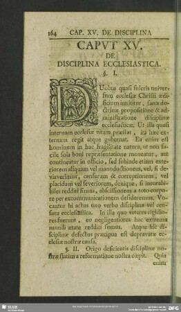 Caput XV. De Disciplina Ecclesiastica