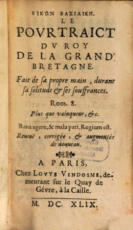 Le Portrait du Roy de la Grand Bretagne