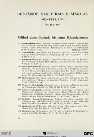 Möbel vom Barock bis zum Klassizismus (Nr. 283-362)