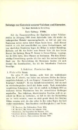 Beiträge zur Kenntnis unserer Veilchen und Hieracien