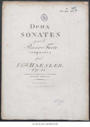 Deux Sonates pour le Piano-Forte : Op. 44