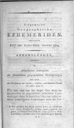 Erstes Stück Januar 1804