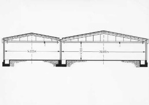 Halle für Versuche an hydraulischen Modellen in der Bundesanstalt für Wasserbau in Karlsruhe