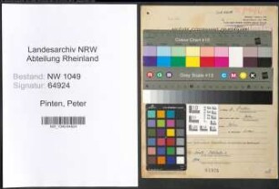 Entnazifizierung Peter Pinten , geb. 01.02.1899 (Chemiker)