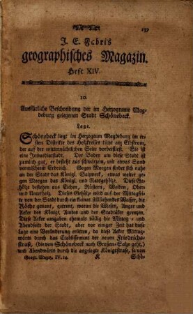 Johann Ernst Fabri's ... geographisches Magazin. 4,14, 4,14. 1785