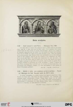 Bois sculptés (No. 1148- 1196)