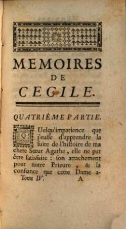 Mémoires de Cecile, Tome 4 (1752)