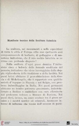 Manifesto tecnico della Scultura futurista