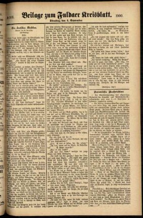 Zweite Ausgabe vom Dienstag, den 04. September 1900.