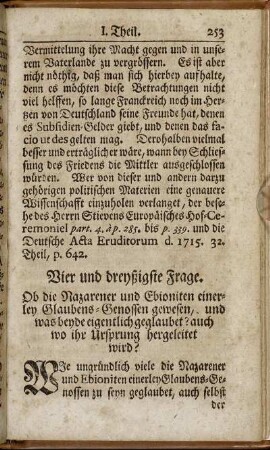 Vier und dreyßigste Frage.