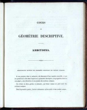 Cours Géométrie Descriptive.