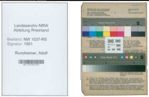 Entnazifizierung Adolf Runzheimer , geb. 07.04.1898 (Schulrektor)