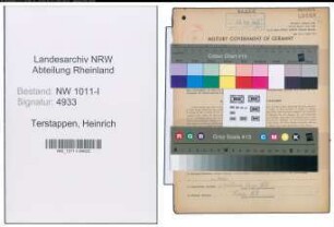 Entnazifizierung Heinrich Terstappen , geb. 05.01.1901 (Landwirt)