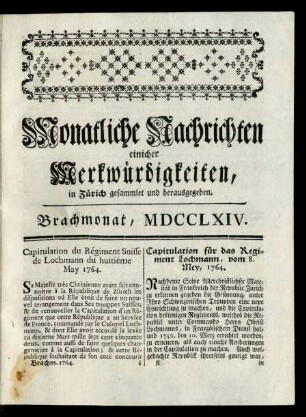 Brachmonat, , MDCCLXIV