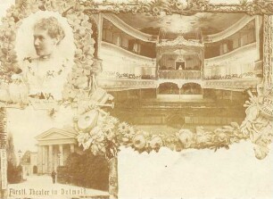 Fürstliches Hoftheater, Postkarte. Detmold. Theaterplatz