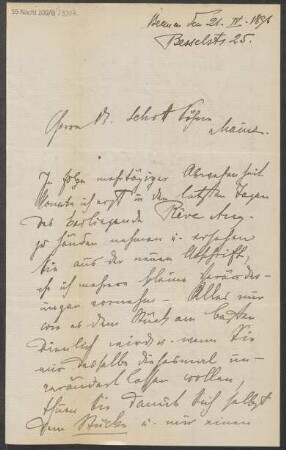 Brief an B. Schott's Söhne : 21.04.1896