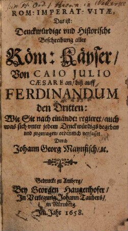 Romanorum Imperatorum Vitae