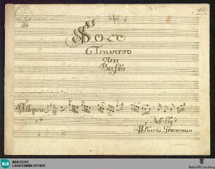 Sonatas - Mus. Hs. 184 : fl, bc; G; LeeB deest