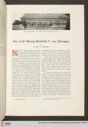 Das Grab Herzog Bertholds V. von Zähringen