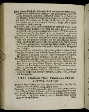 Libri Theologici Theologorum Catholicorum.